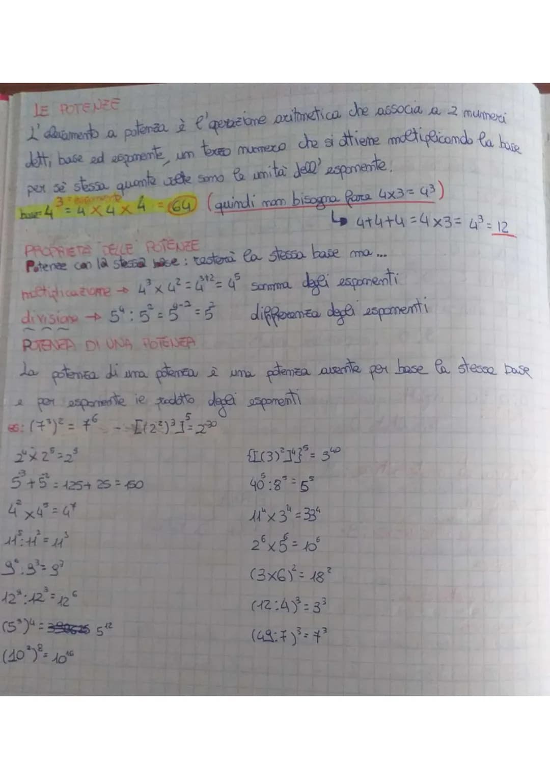 LE POTENZE
L'examents a potenza è l'operazione aritmetica che associa a 2 mumeri
dett, base ed espomente, um texto numero che si ottiene mol