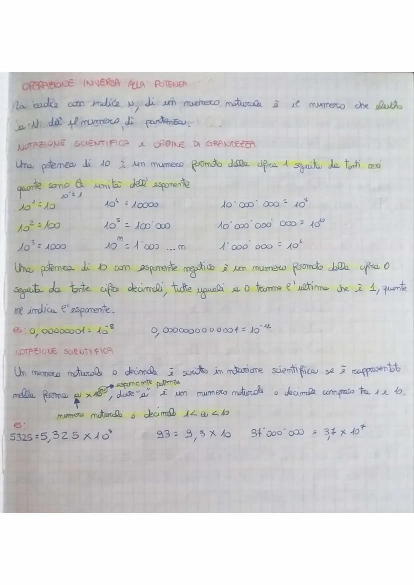 LE POTENZE
L'examents a potenza è l'operazione aritmetica che associa a 2 mumeri
dett, base ed espomente, um texto numero che si ottiene mol