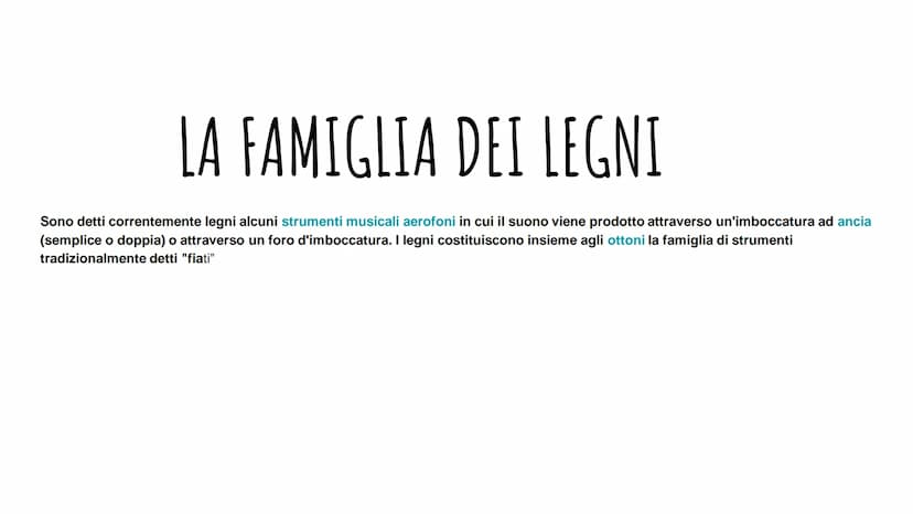 GLI STRUMENTI A FIATO
GLI STRUMENTI A FIATO SI DIVIDONO IN 2
FAMIGLIE
legni
ottoni GLI STRUMENTI
COMPONGONO
CHE
LE FAMIGLIE
I LEGNI: flauto 