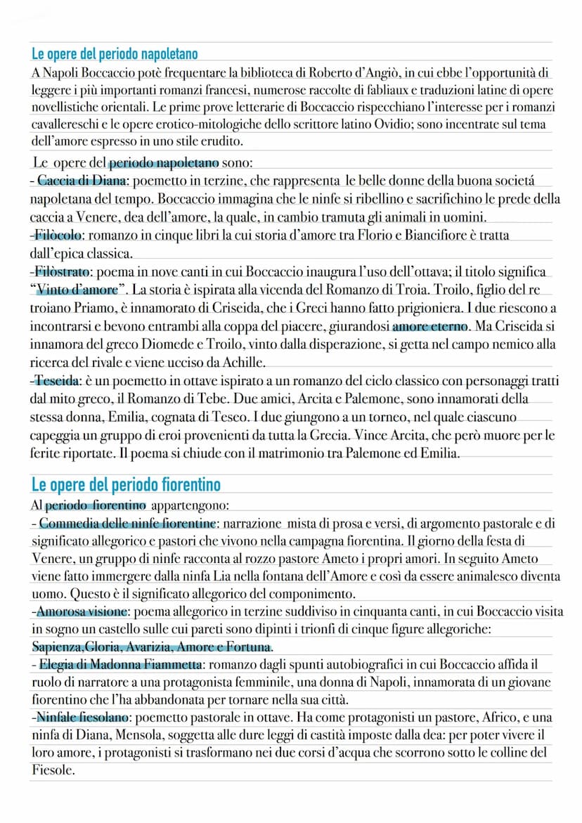 Giovanni Boccaccio
K
Nasce nel 1313 probabilmente a Certaldo, figlio illegittimo di un ricco mercante impiegato presso la
compagnia commerci