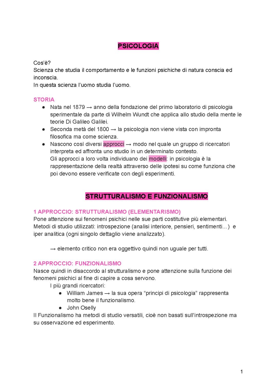 Scienze umane programma di 1 e 2 anno