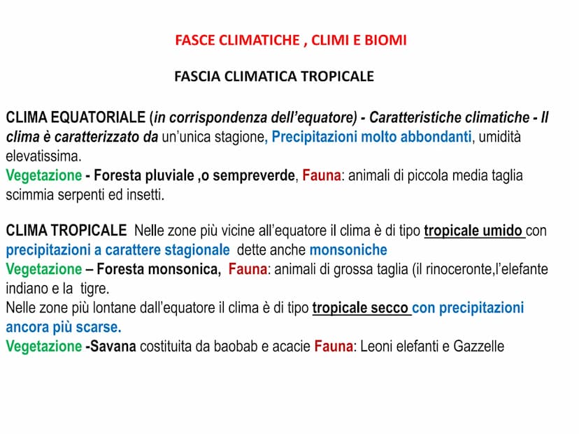 Il clima le fasce climatiche ed i relativi biomi 1. I climi del pianeta: le fasce climatiche
Nella Terra si distinguono in base alla latitud