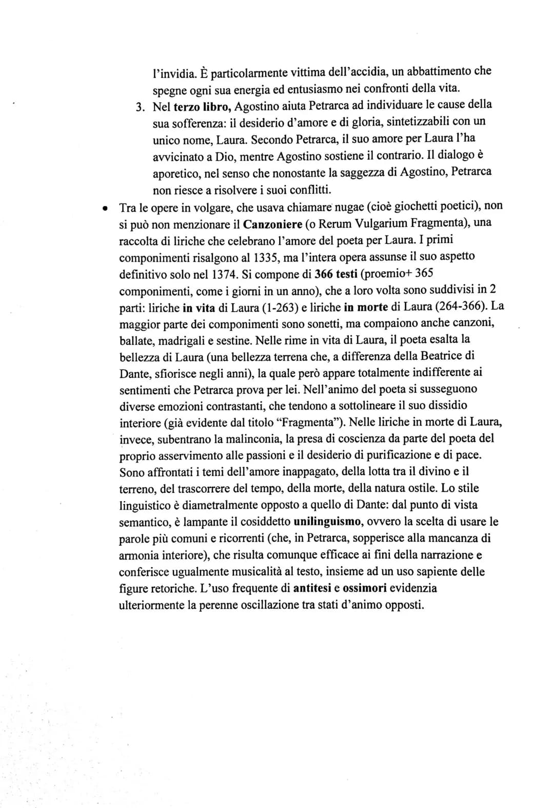 Scheda di ripasso n.5: Francesco Petrarca
BIOGRAFIA
• Francesco Petrarca nacque ad Arezzo nel 1304 da genitori fiorentini,
appartenenti alla
