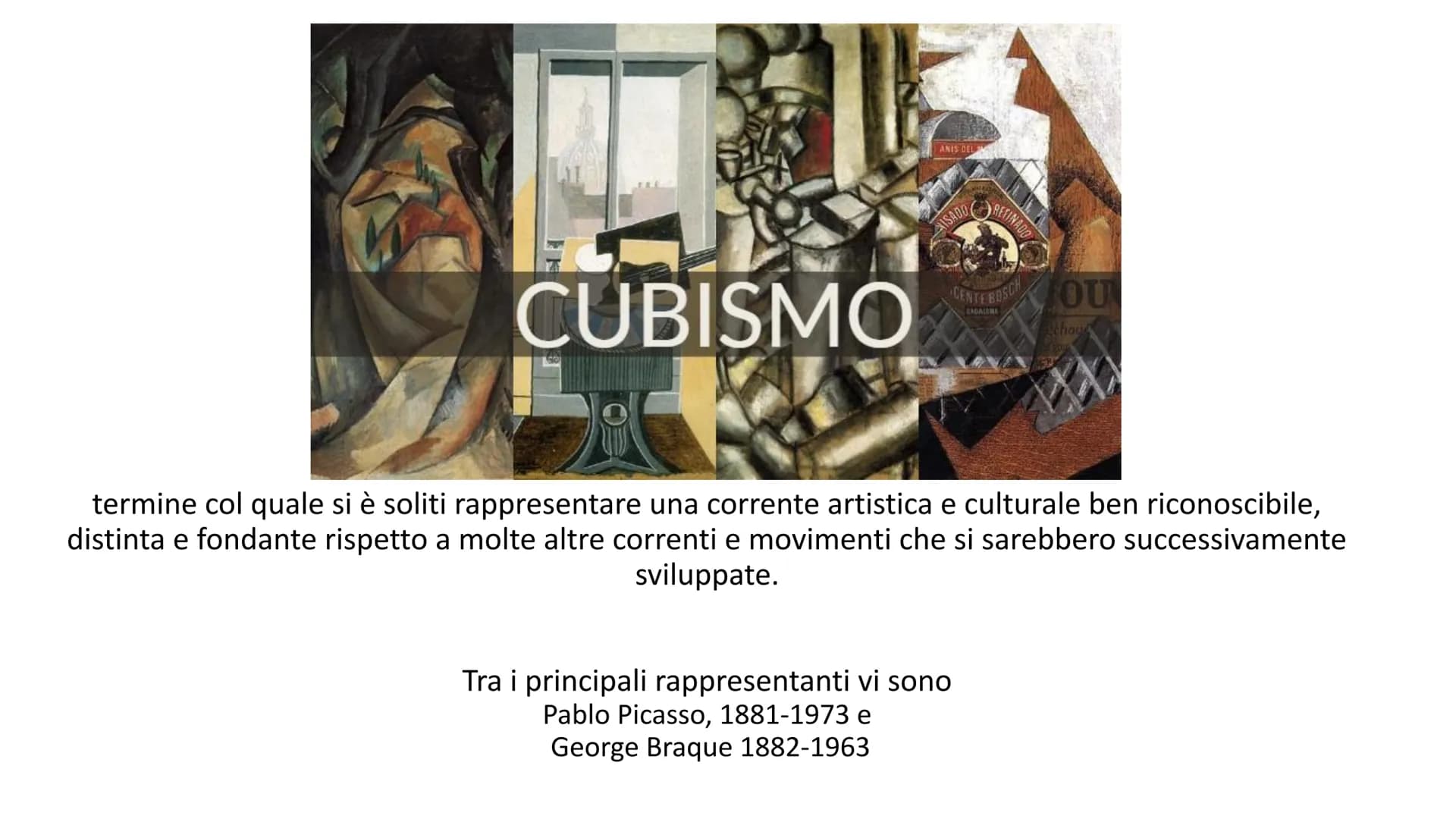 at
CUBISMO
ANIS DEL M
ISADO
REFINADO
Tra i principali rappresentanti vi sono
Pablo Picasso, 1881-1973 e
George Braque 1882-1963
CENTE BOSCH 