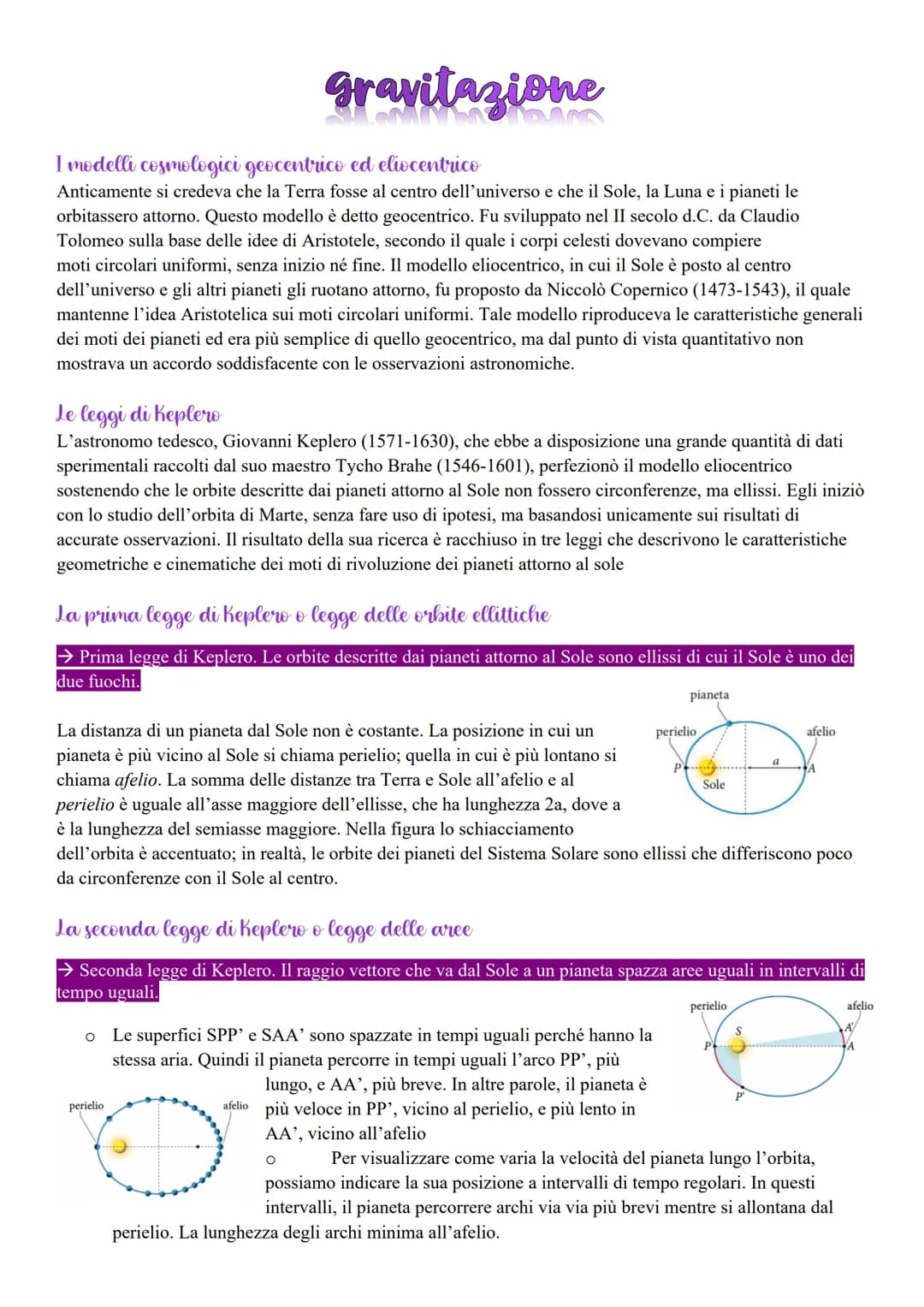 I modelli cosmologici geocentrico ed eliocentrico
Anticamente si credeva che la Terra fosse al centro dell'universo e che il Sole, la Luna e
