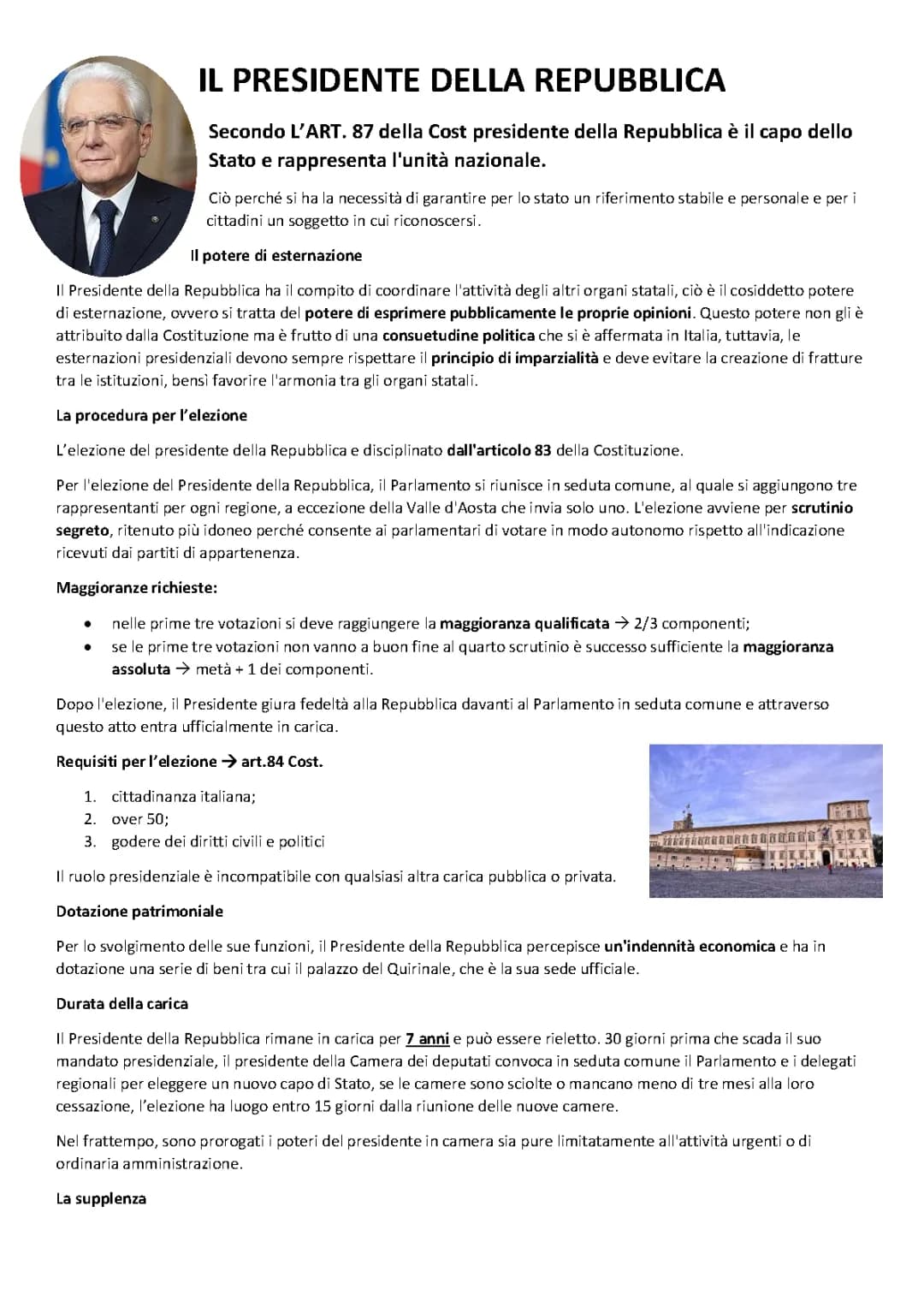 IL PRESIDENTE DELLA REPUBBLICA 