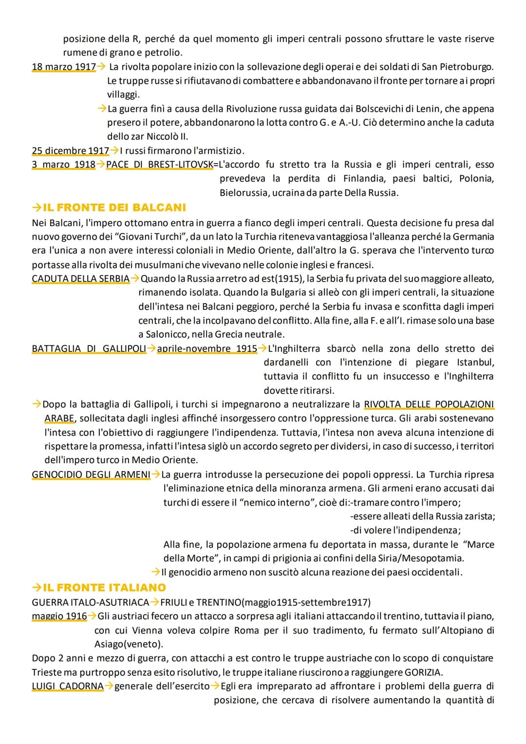 Riassunto e Cause della Prima Guerra Mondiale: Schemi e PDF