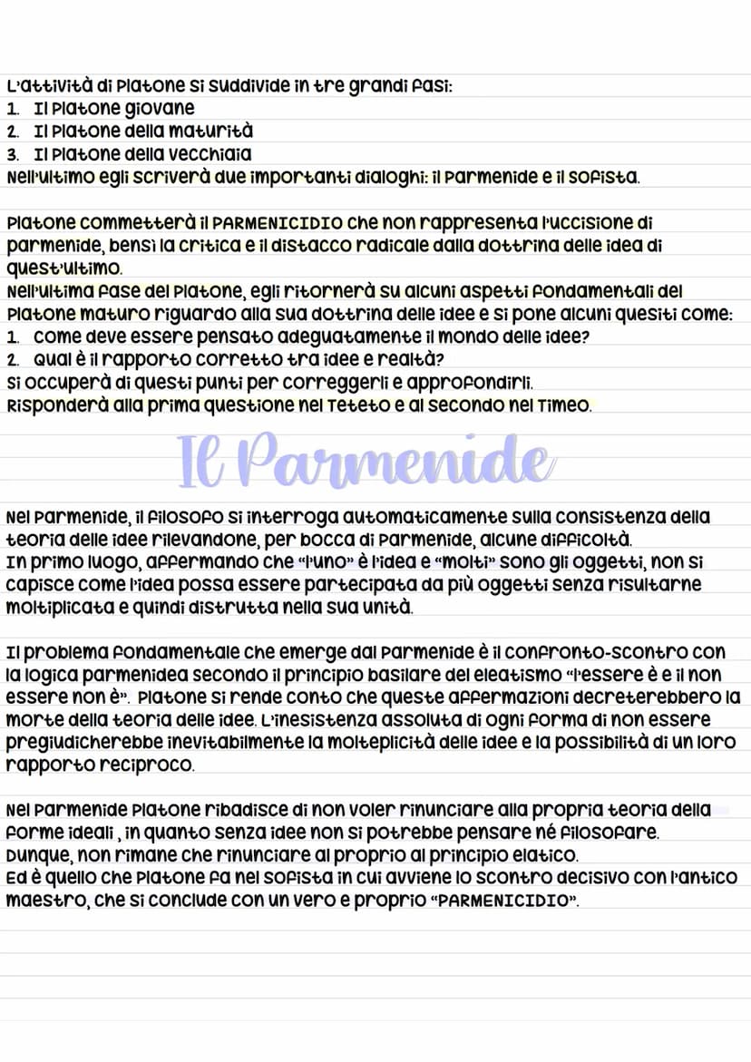 platone:
gli
Scritti
дела
vecchiaig L'attività di Platone si suddivide in tre grandi fasi:
1. Il Platone giovane
2. Il Platone della maturit