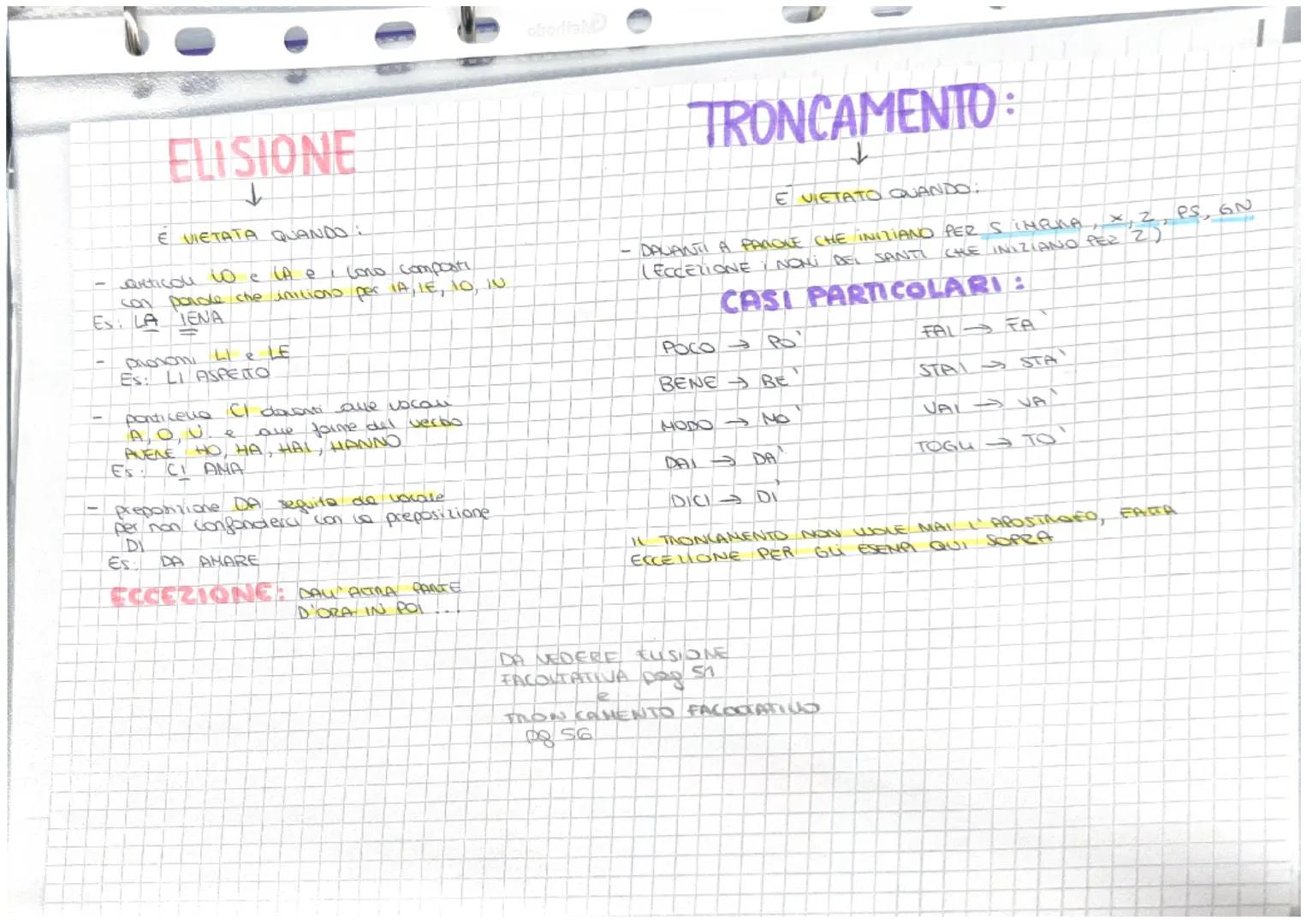 ELISIONE
↓
(SI TRAMA DEW
CONSISTE NELL' ELIMINAZIONE DELLA VOCALE FINALE
DI UNA PAROLA DELANTI AD UN ALTRA PAROLA CHE
INIZIA PER VOCALE
↓
SI