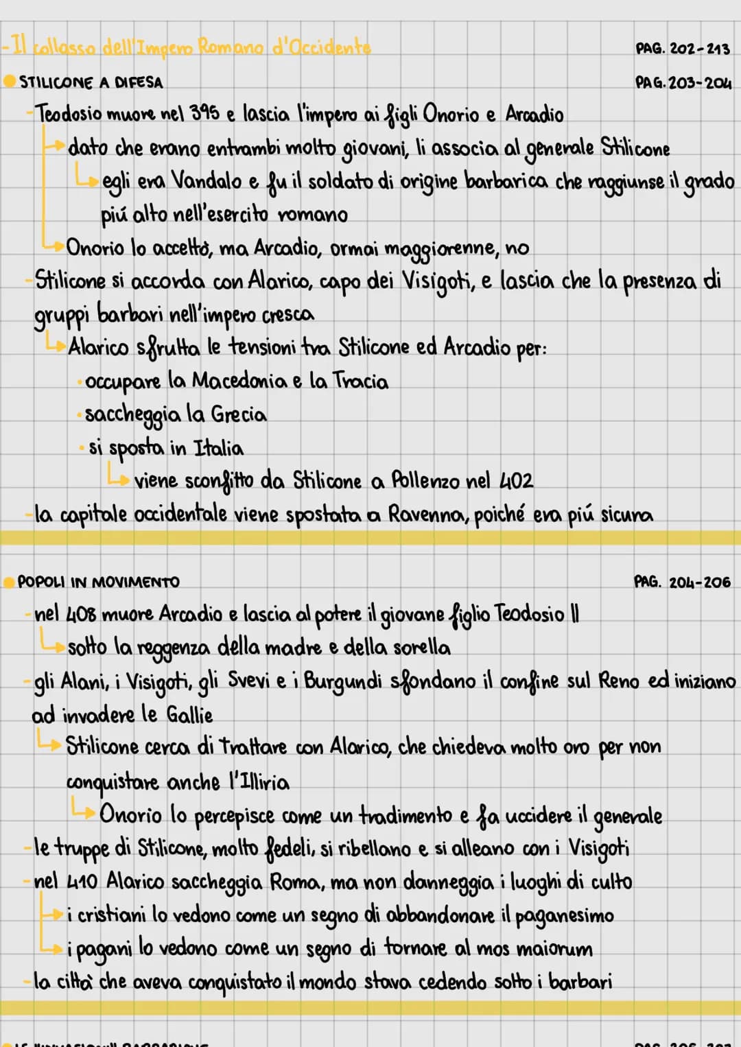 - Il collasso dell'Impero Romano d'Occidente
STILICONE A DIFESA
Teodosio muore nel 395 e lascia l'impero ai figli Onorio e Arcadio
dato che 