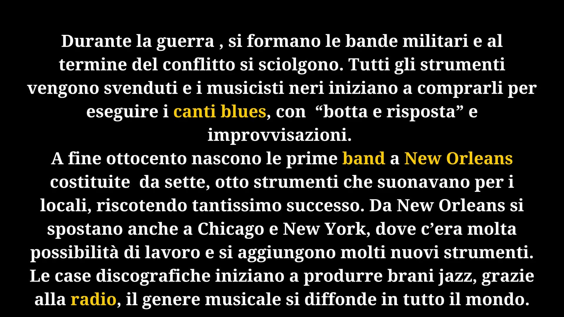 plf p p f
AS
Il Jazz
1
Jojjss Le origini
Il jazz è un genere musicale nato a fine 1800 inizio 1900.
Gli schiavi Neri vengono deportati dall'