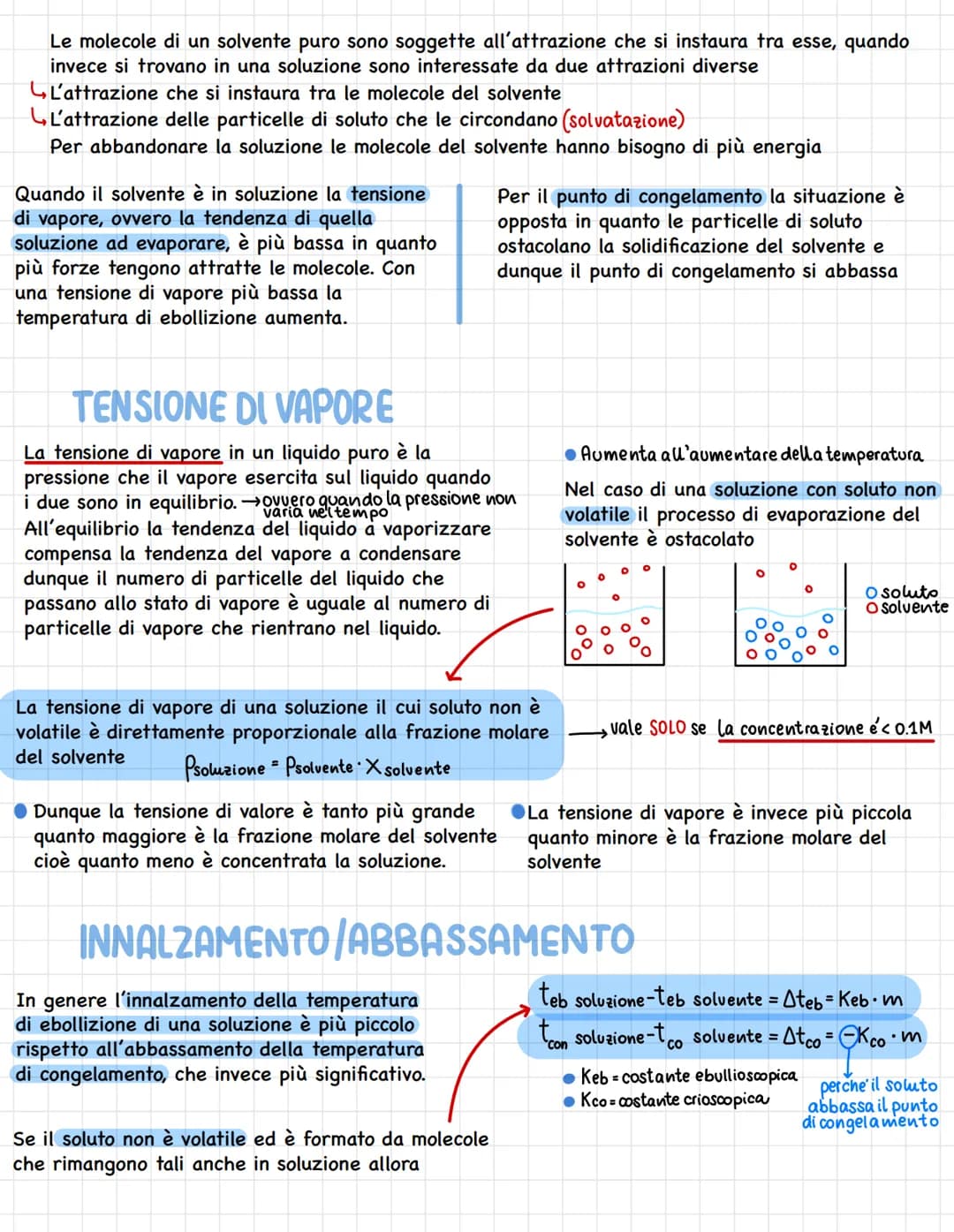 Le soluzioni sono miscugli omogenei e possono essere
solidi, liquidi o gassosi.
La soluzione è composta dal solvente e del soluto, il
solven