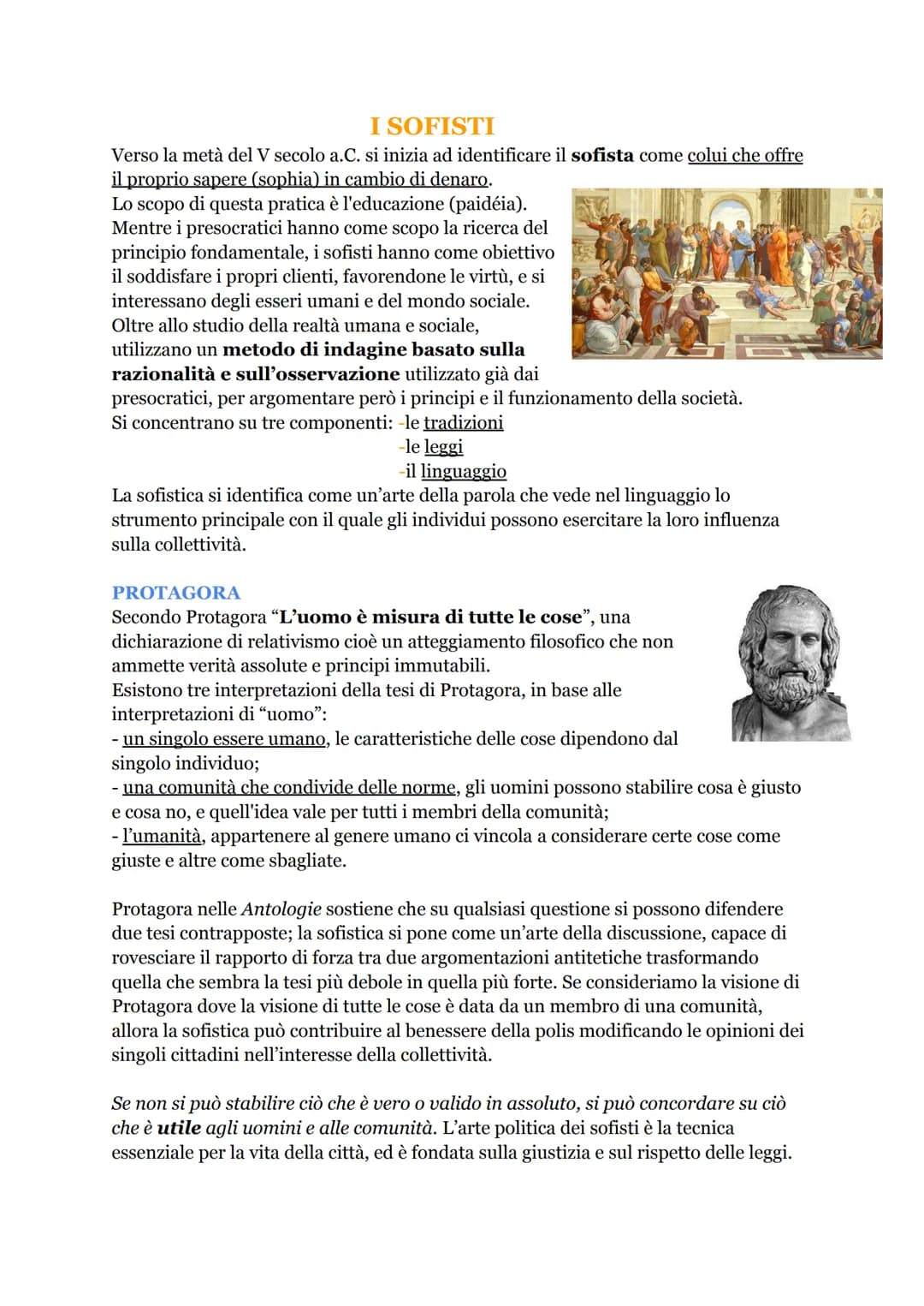 I SOFISTI
Verso la metà del V secolo a.C. si inizia ad identificare il sofista come colui che offre
il proprio sapere (sophia) in cambio di 