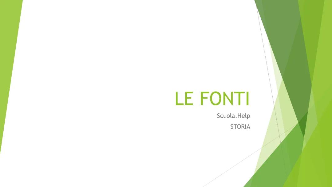 Le fonti storiche