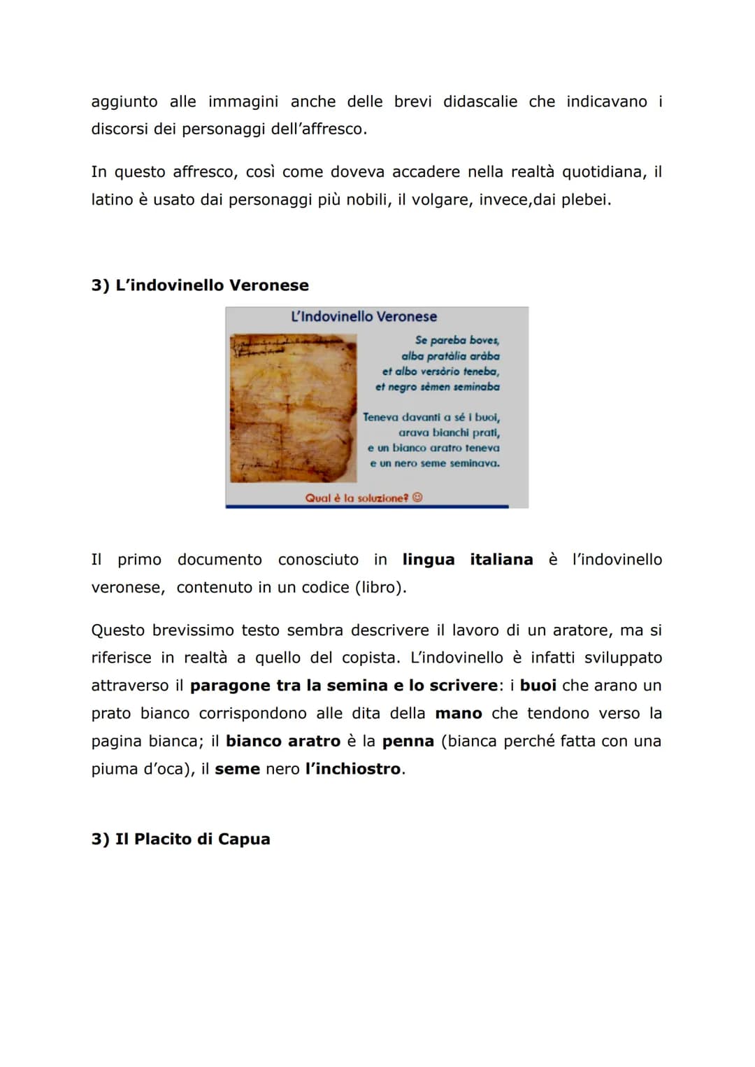 LE ORIGINI DELLA LINGUA ITALIANA
Dal latino al volgare
L'uso del latino si era affermato nell' VIII secolo a.C. e, grazie alla sua
concretez