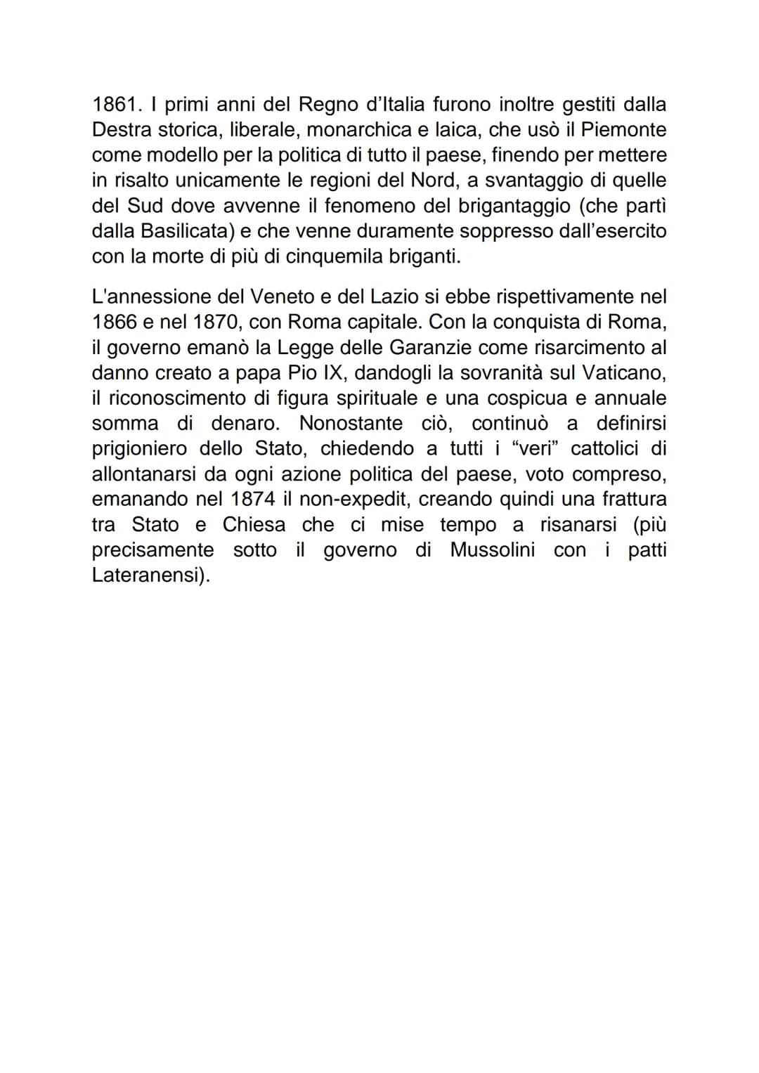 L'Unita'd'Italia
Il Risorgimento è un processo che inizia con i moti del 1820 e
finisce nel 1861 con la proclamazione dell'Unità d'Italia. I