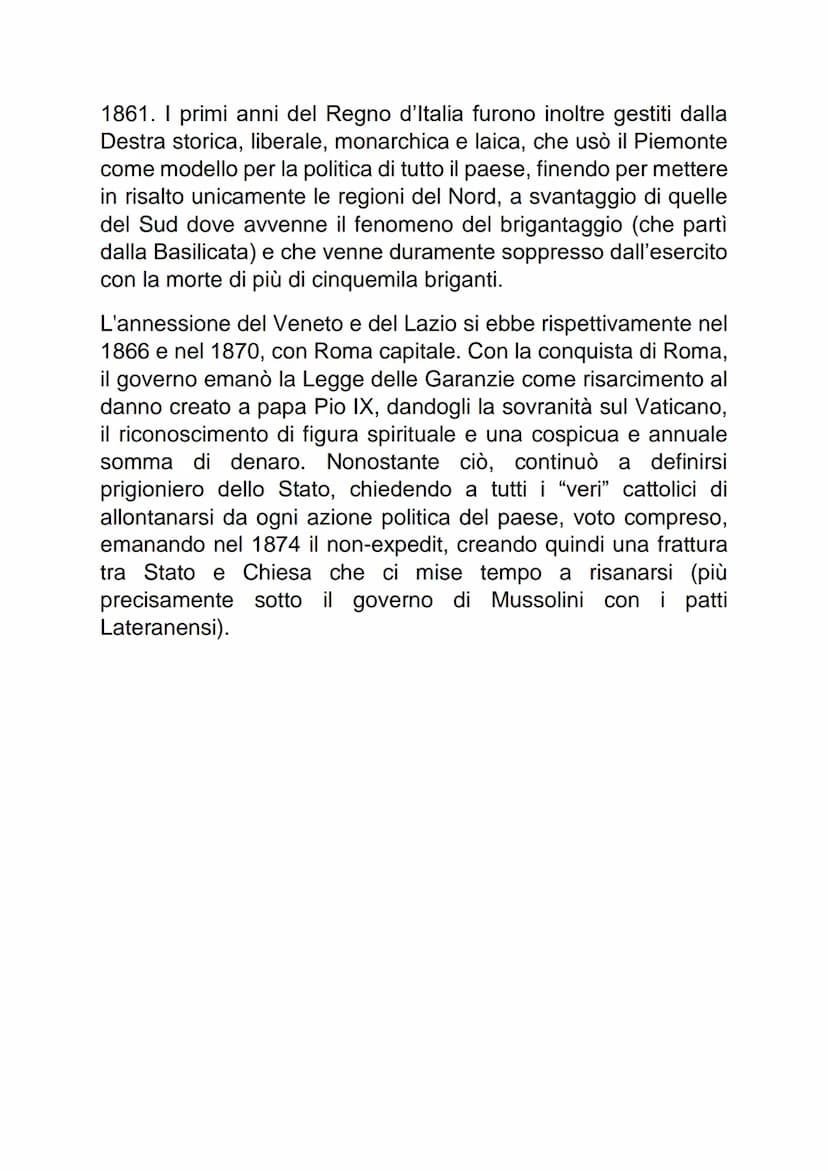 L'Unita'd'Italia
Il Risorgimento è un processo che inizia con i moti del 1820 e
finisce nel 1861 con la proclamazione dell'Unità d'Italia. I