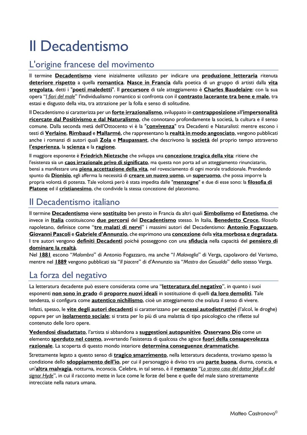 II Decadentismo

L'origine francese del movimento

Il termine Decadentismo viene inizialmente utilizzato per indicare una produzione lettera