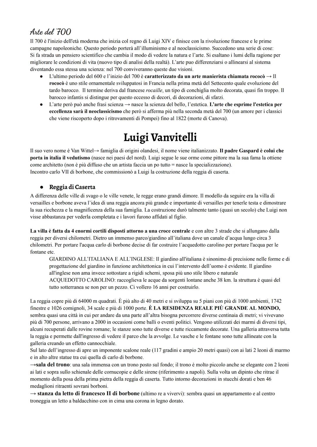 # Arte del 700

Il 700 è l'inizio dell'età moderna che inizia col regno di Luigi XIV e finisce con la rivoluzione francese e le prime
campag