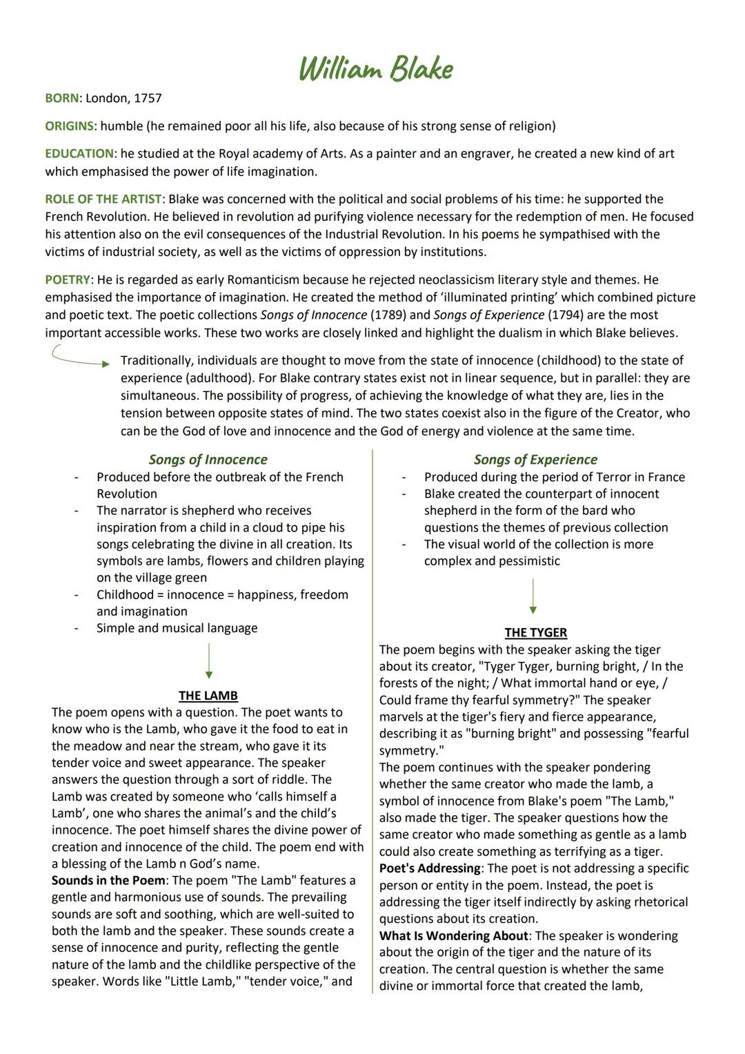 William Blake
BORN: London, 1757
ORIGINS: humble (he remained poor all his life, also because of his strong sense of religion)
EDUCATION: he