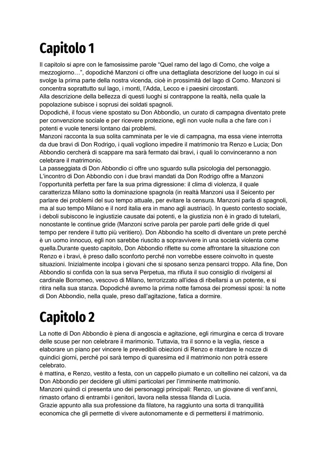 I promessi sposi - capitoli 1, 2, 3