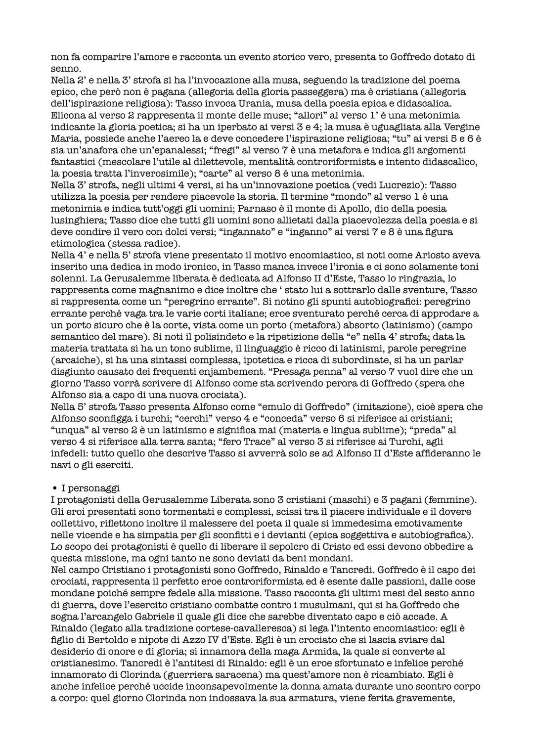 Torquato Tasso
• La vita
Torquato Tasso nacque a Sorrento nel 1544, proveniente da una famiglia nobile e trascorse
l'infanzia con la madre e