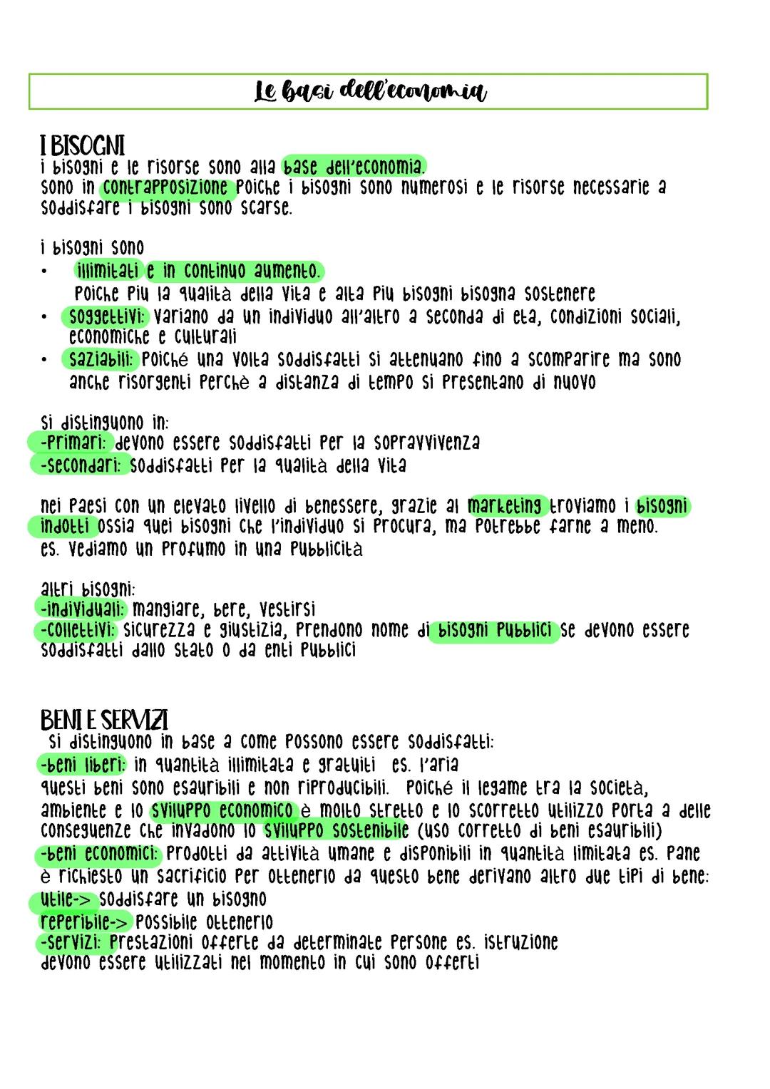 BISOGNI, BENI E SERVIZI, REDDITO, PATRIMONIO, RICCHEZZA ( BASI ECONOMIA)