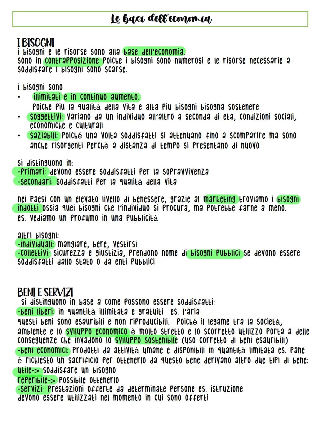 Le basi dell'economia
I BISOGNI
i bisogni e le risorse sono alla base dell'economia.
sono in contrapposizione Poiche i bisogni sono numerosi