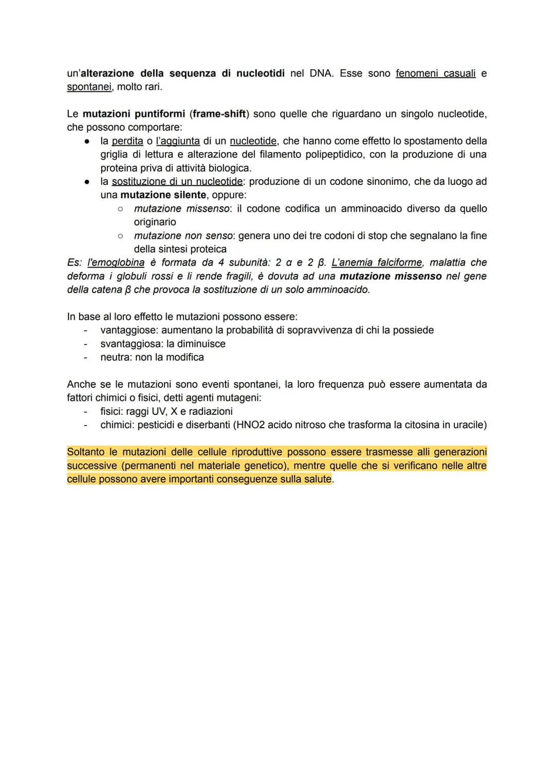 GENETICA MOLECOLARE (2ª branca della genetica)
Indaga i meccanismi chimici che permettono l'espressione delle informazioni genetiche in
un i