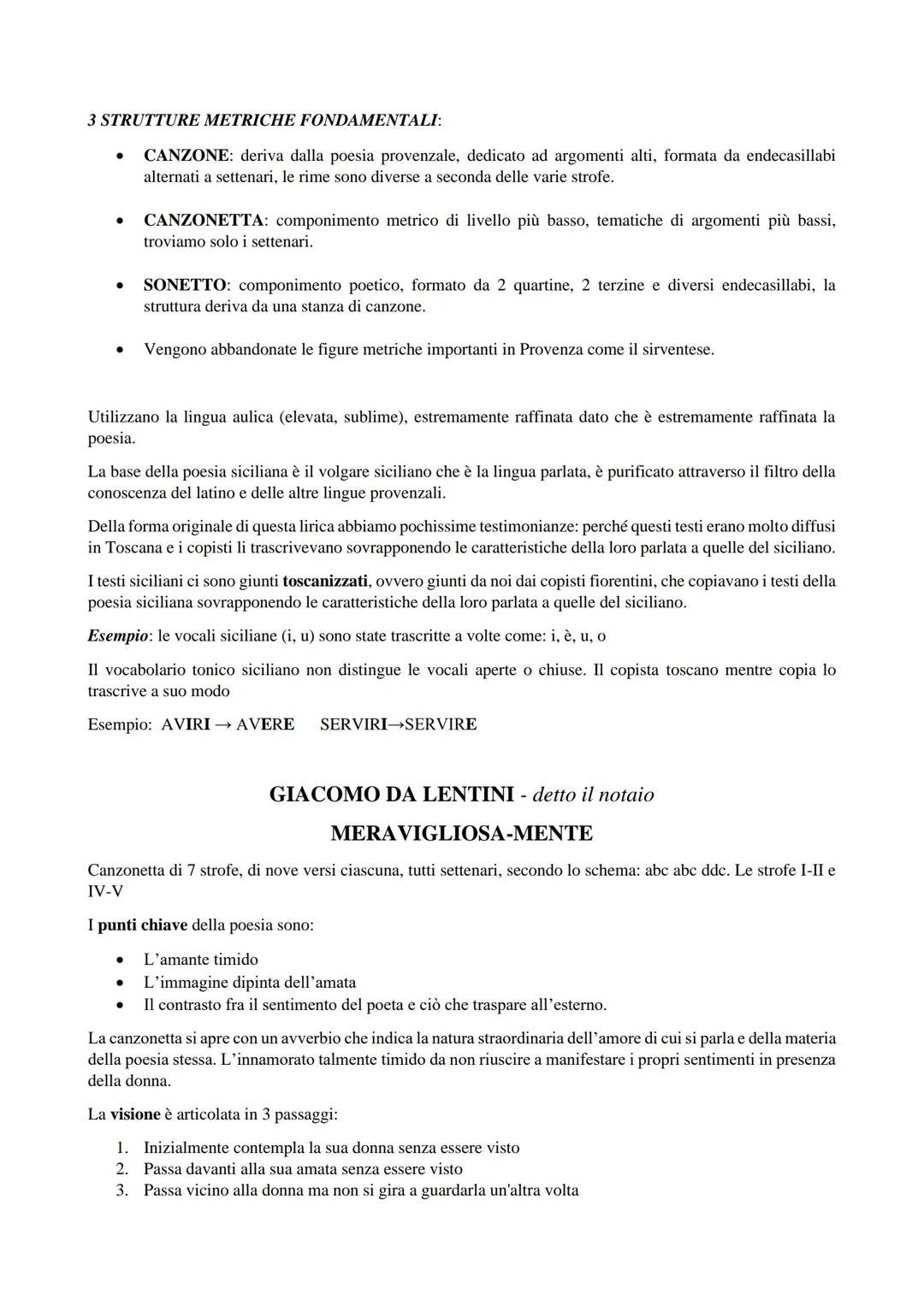 LA POESIA SICILIANA
Ha come modello la poesia provenzale. L'affermazione della letteratura italiana volgare si afferma con 1 secolo
di ritar