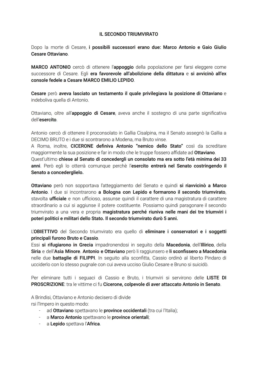 
<p>Dopo la morte di Cesare, i possibili successori erano due: Marco Antonio e Gaio Giulio Cesare Ottaviano.</p>
<h2 id="marcoantonioeottavi