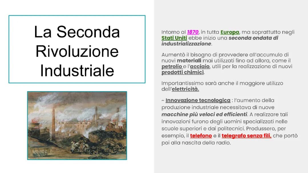 La Seconda Rivoluzione Industriale