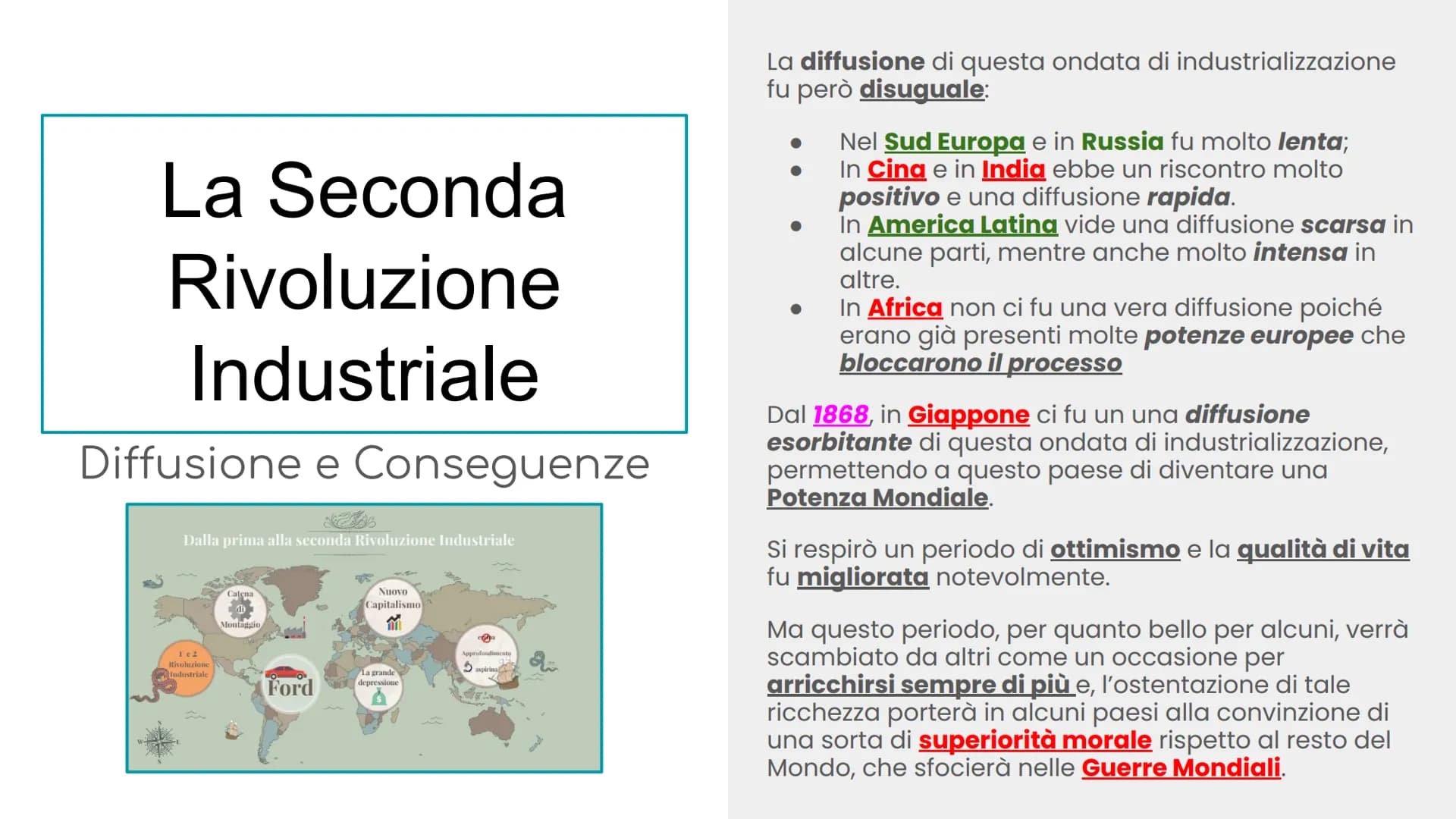 La Seconda
Rivoluzione
Industriale
Intorno al 1870, in tutta Europa, ma soprattutto negli
Stati Uniti ebbe inizio una seconda ondata di
indu