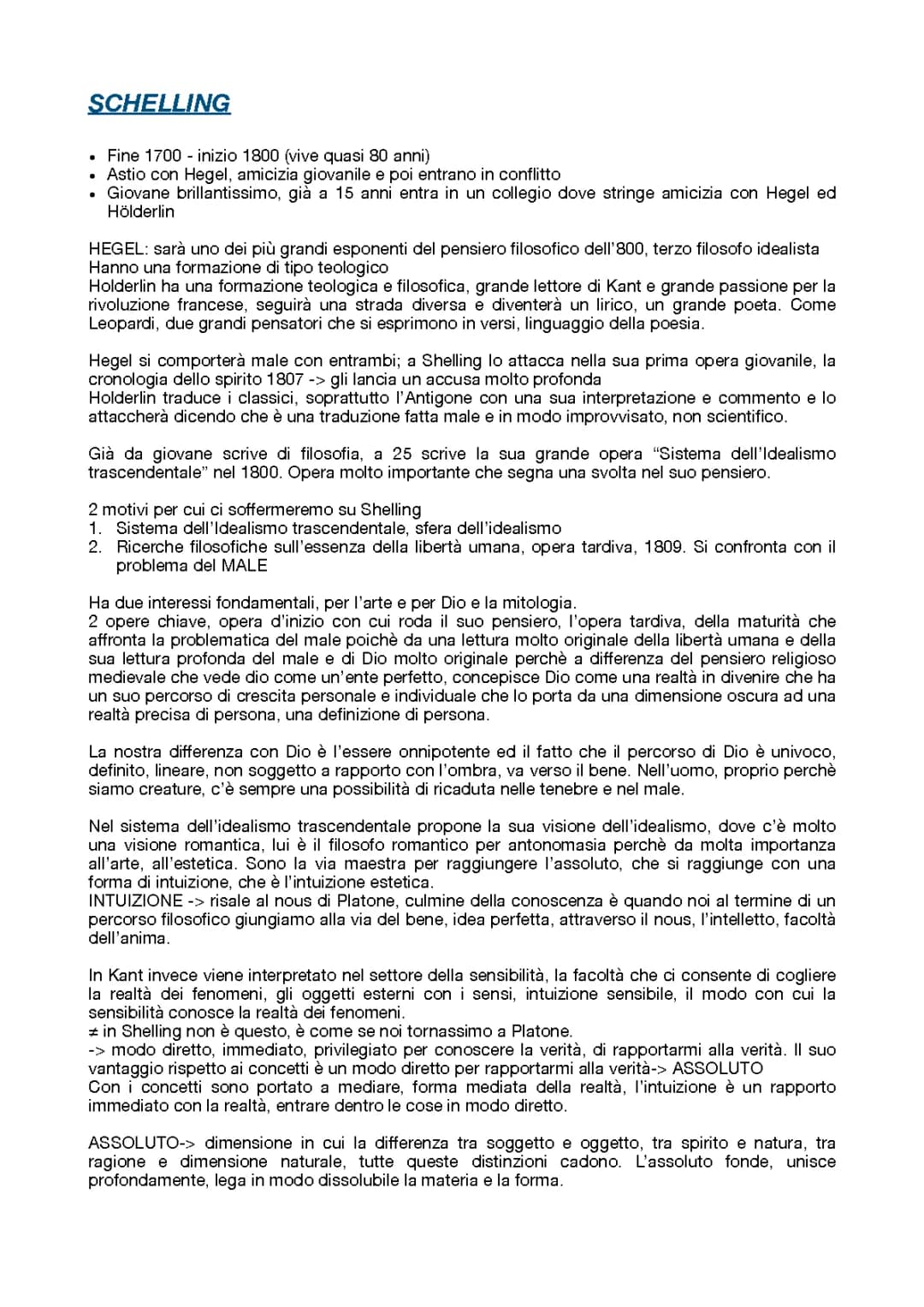 Schelling e l'Assoluto: Spiegazione Semplice per Ragazzi