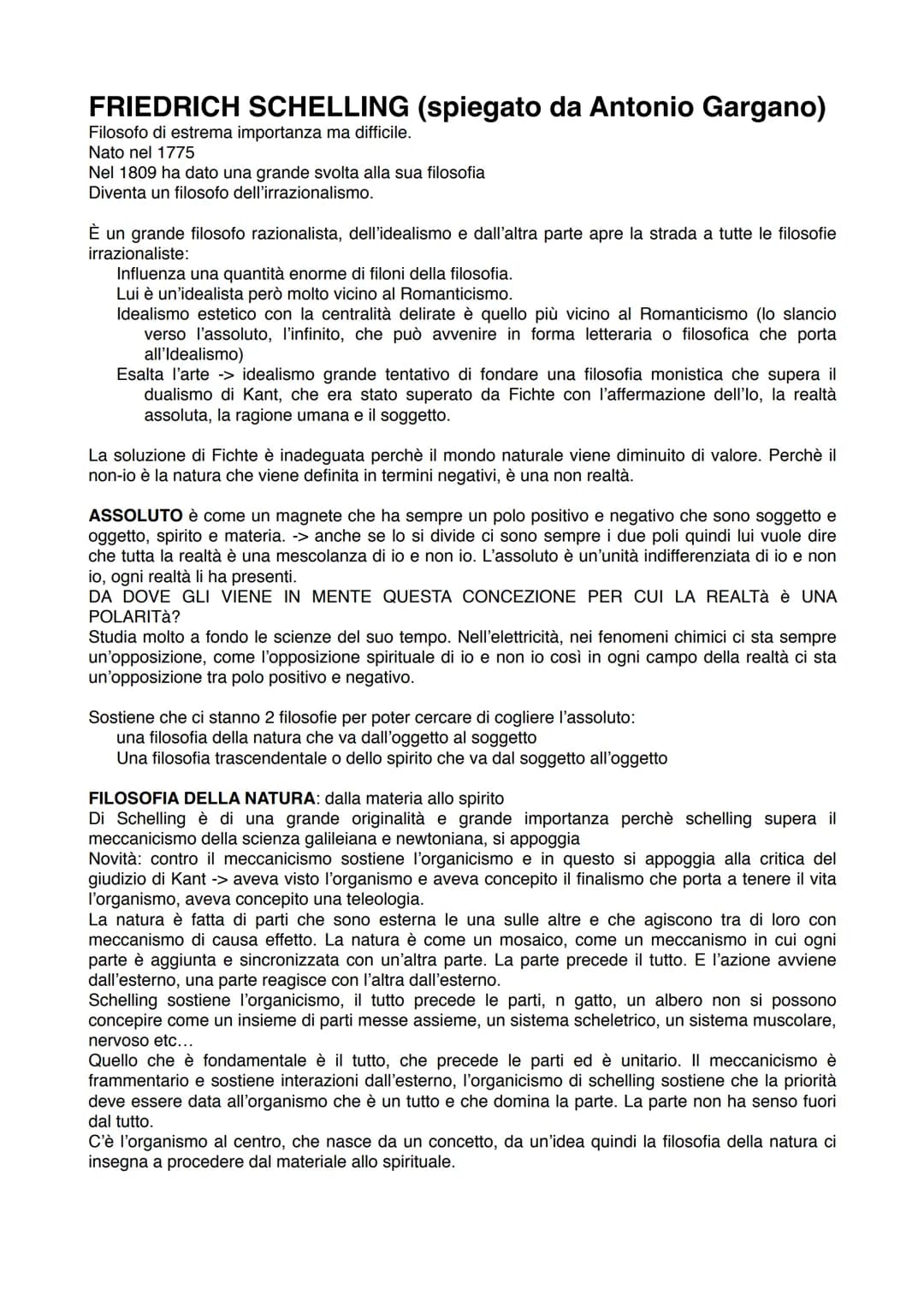 
<p>Friedrich Schelling è stato un famoso filosofo tedesco che ha vissuto tra la fine del 1700 e l'inizio del 1800, raggiungendo quasi 80 an