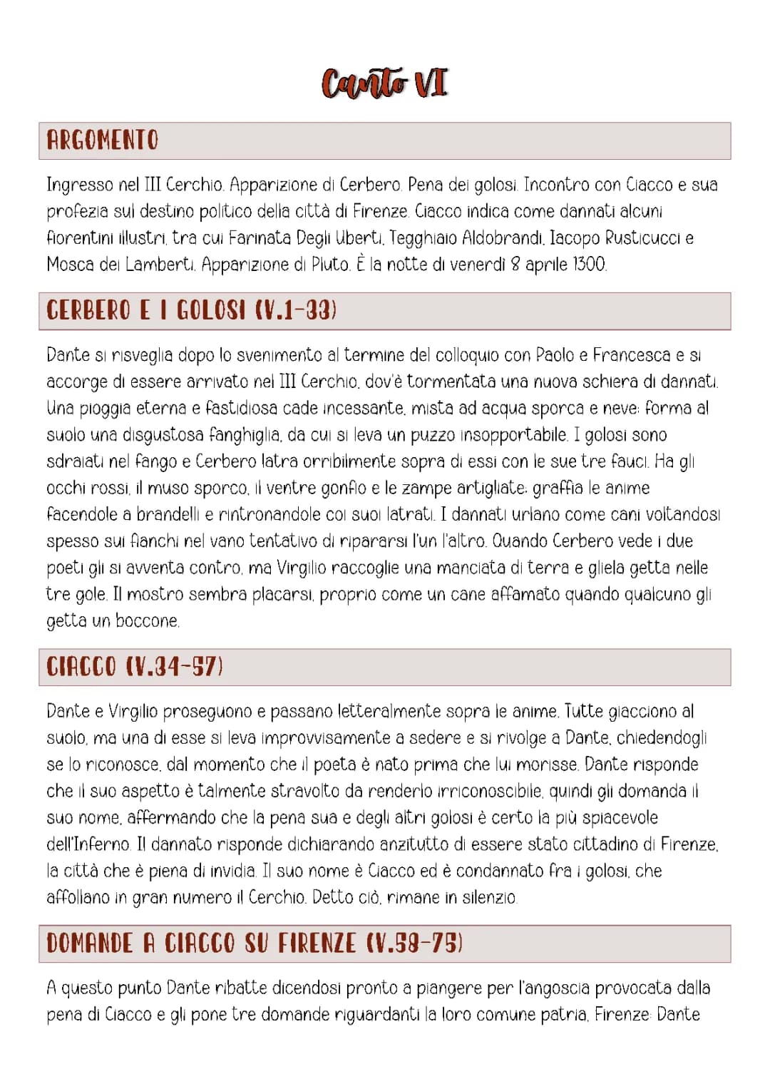 Canto VI inferno
