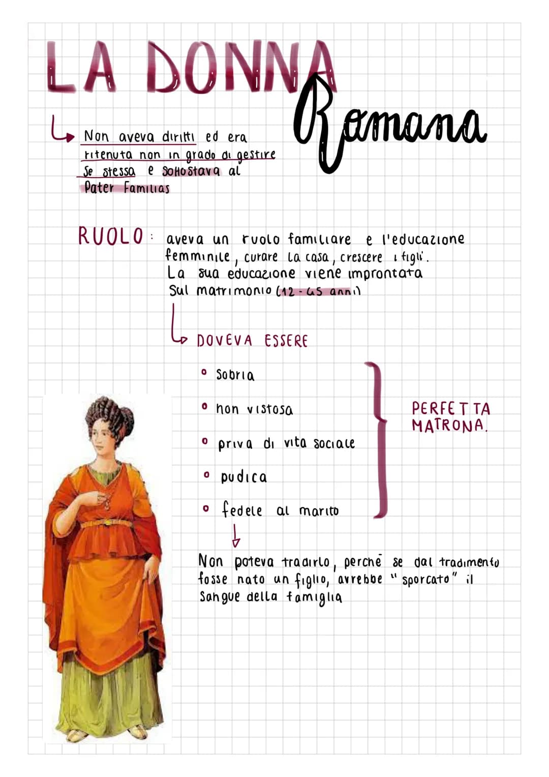 LA DONNA
L
Non aveva diritti ed era.
ritenuta non in grado di gestire
Se stessa e SoHostava al
Pater Familias
IN REA
RUOLO aveva un ruolo fa