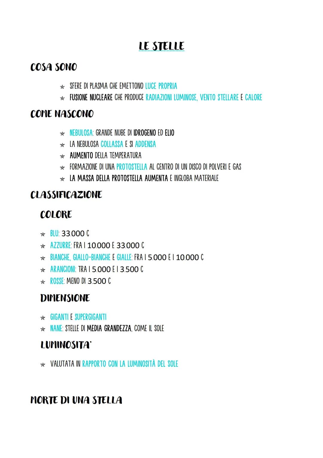 COSA SONO
*SFERE DI PLASMA CHE EMETTONO LUCE PROPRIA
*FUSIONE NUCLEARE CHE PRODUCE RADIAZIONI LUMINOSE, VENTO STELLARE E CALORE
COME NASCONO