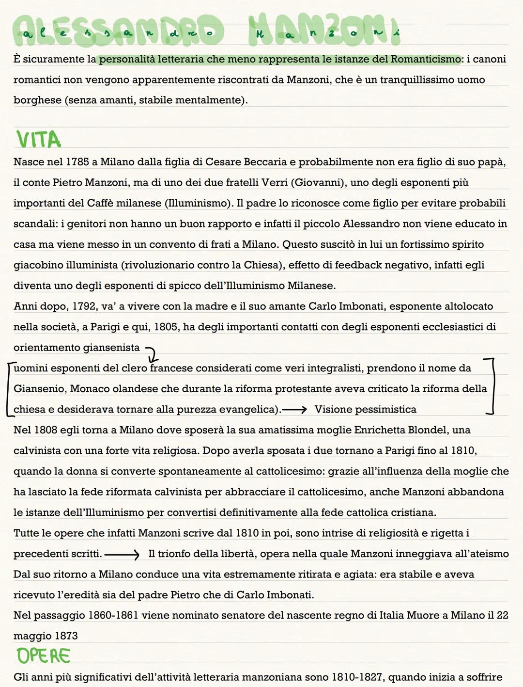 ALESSANDRO MANZONI
È sicuramente la personalità letteraria che meno rappresenta le istanze del Romanticismo: i canoni
romantici non vengono 