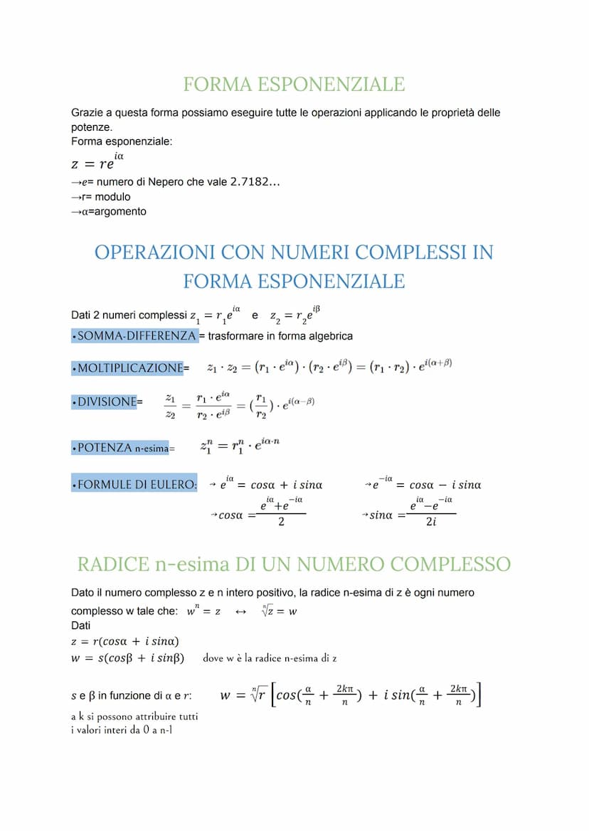 NUMERI COMPLESSI
Sono numeri che non hanno soluzione fino si numeri reali (non è che non esistono).
piano dove vengono rappresentati= PIANO 