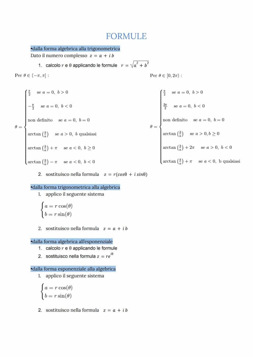 NUMERI COMPLESSI
Sono numeri che non hanno soluzione fino si numeri reali (non è che non esistono).
piano dove vengono rappresentati= PIANO 