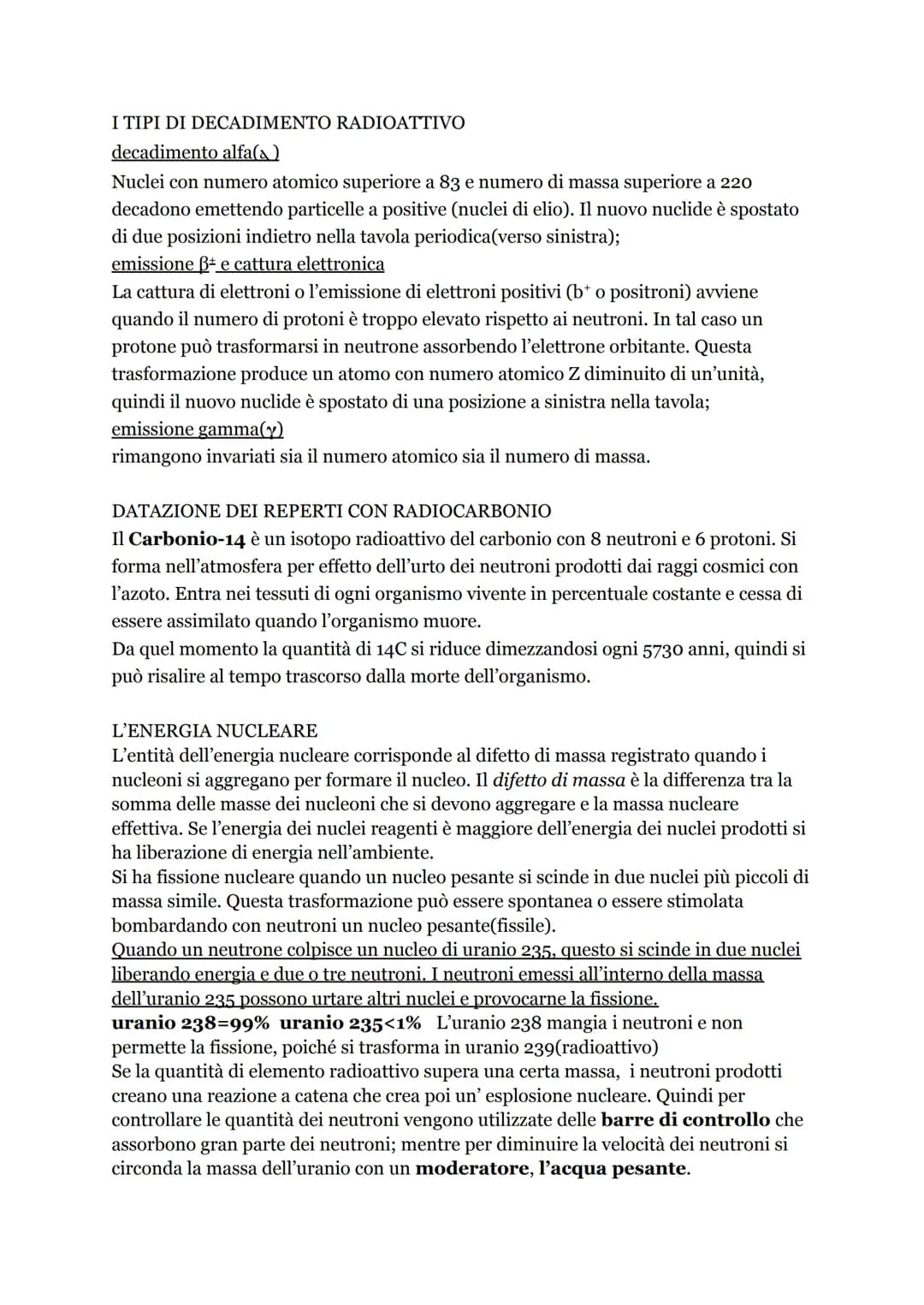 CAPITOLO 6: LA QUANTITA' DI SOSTANZA IN MOLI
La massa atomica relativa(MA) è definita dal rapporto fra la massa di un solo
atomo di quell'el