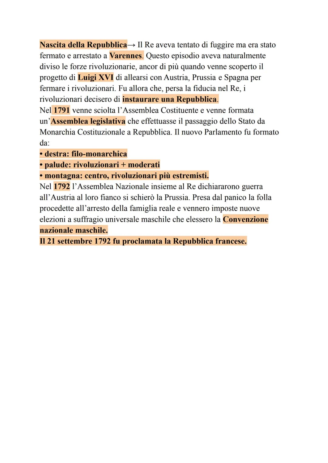 RIVOLUZIONE FRANCESE - RIASSUNTO
LE CAUSE DELLA RIVOLUZIONE FRANCESE→ Il contesto della
Rivoluzione francese è dato da due elementi:
• Crisi