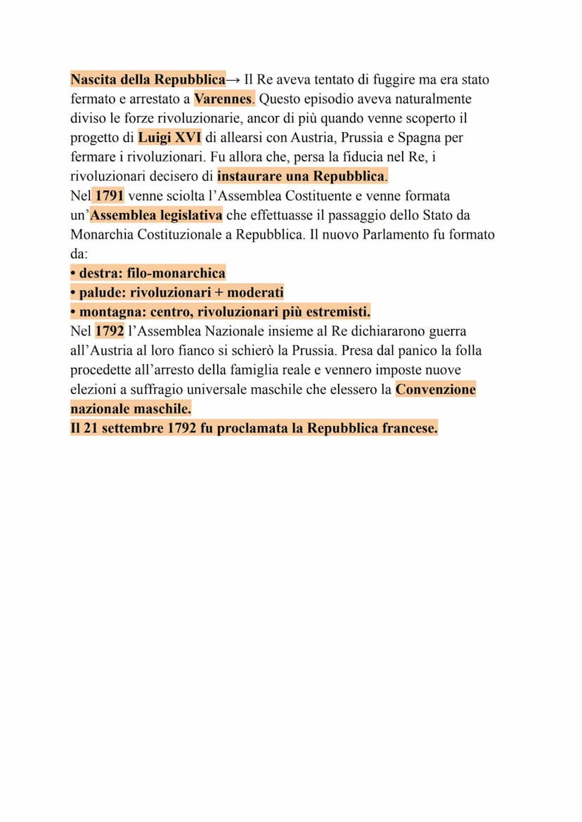 RIVOLUZIONE FRANCESE - RIASSUNTO
LE CAUSE DELLA RIVOLUZIONE FRANCESE→ Il contesto della
Rivoluzione francese è dato da due elementi:
• Crisi