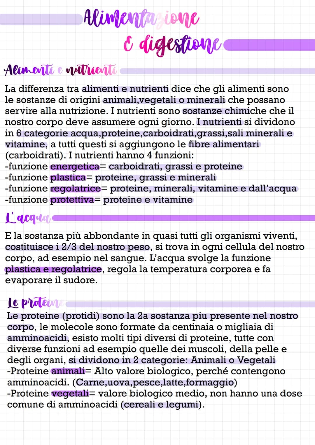 Alimentazione
& digestione
Alimenti e nutrienti
La differenza tra alimenti e nutrienti dice che gli alimenti sono
le sostanze di origini ani