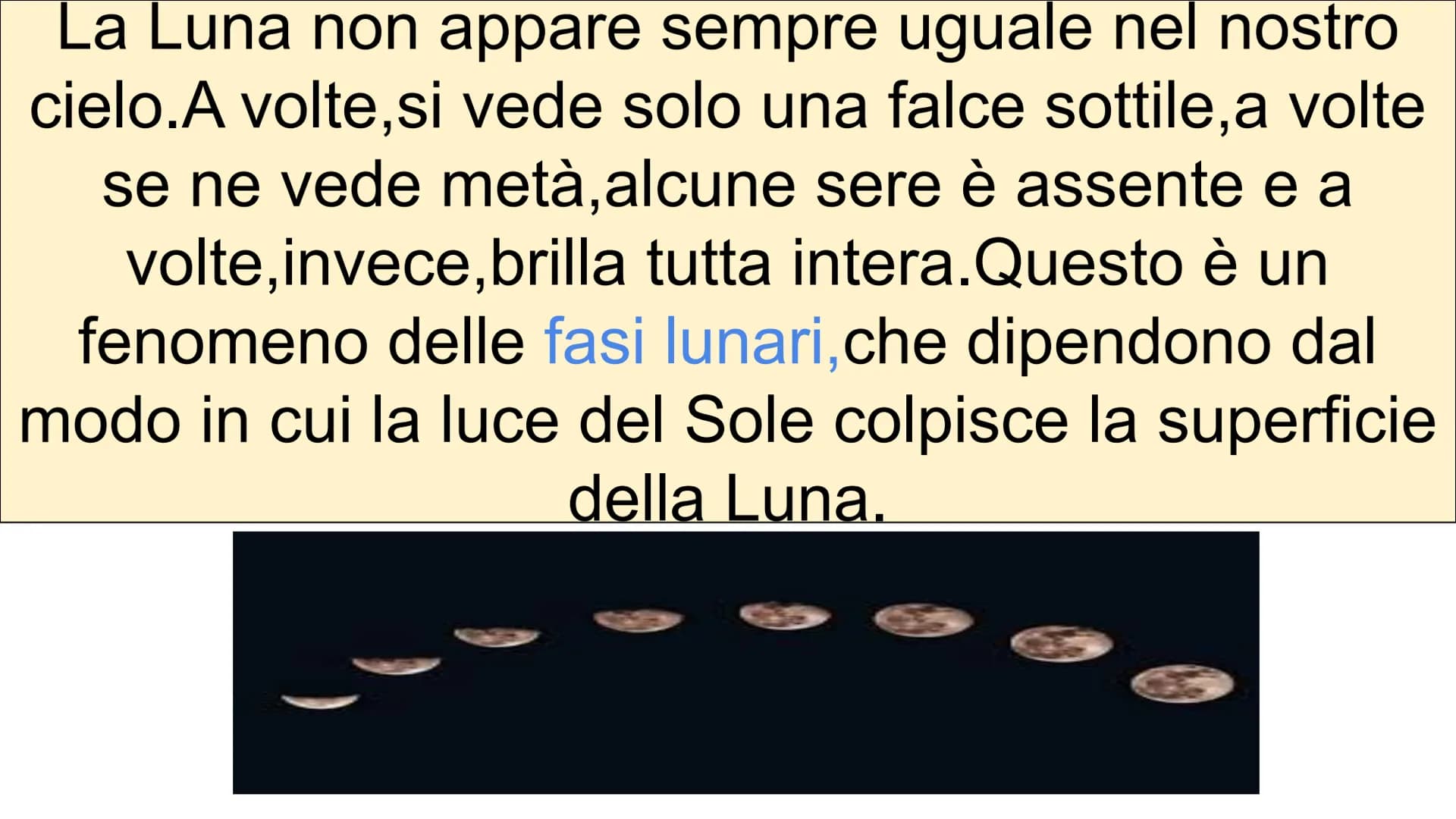 La Luna
Giada Venuti La Luna e i suoi movimenti
La Luna è l'unico satellite naturale della Terra. È il corpo celeste più vicino a
noi,ben vi