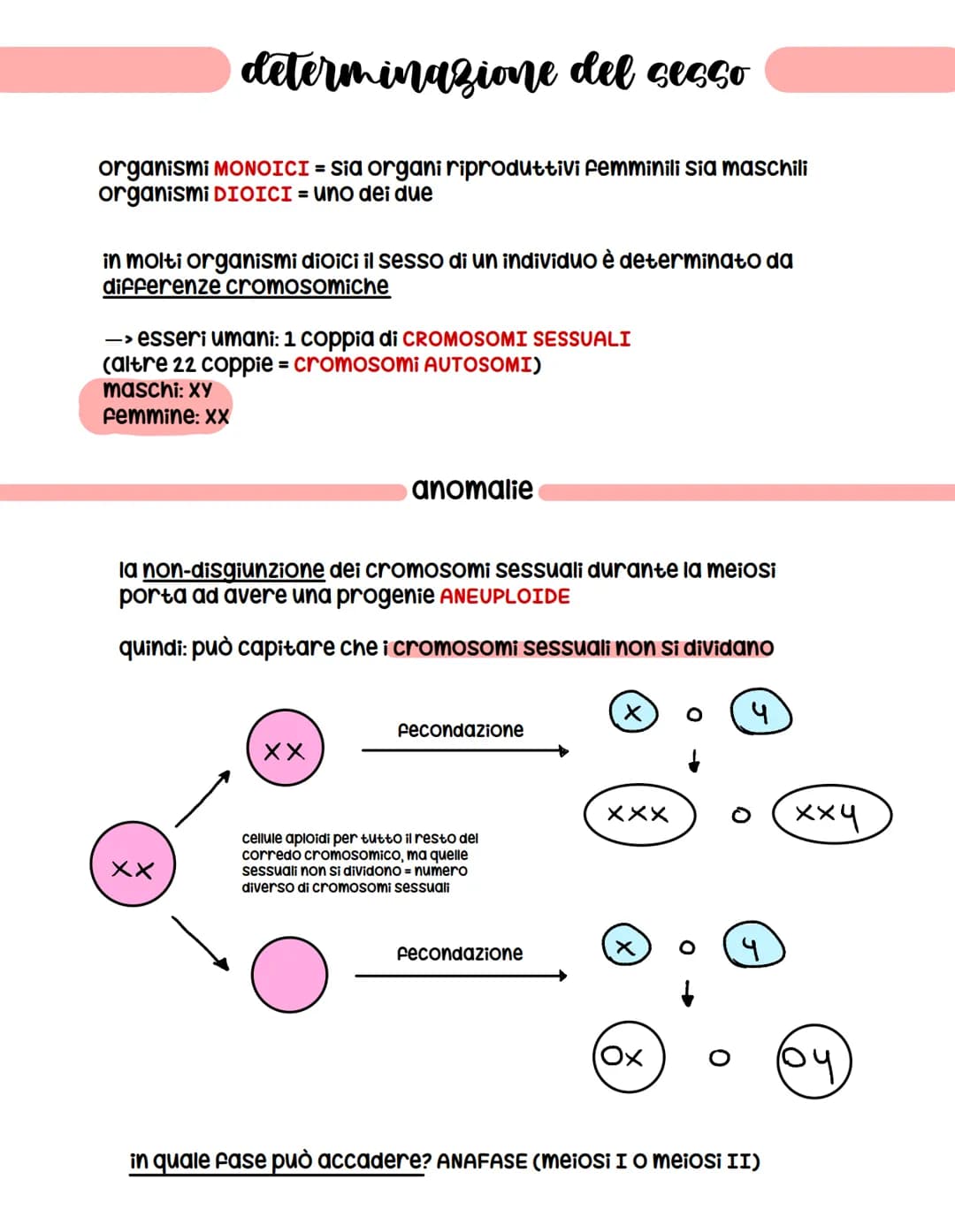 determinazione del sesso
organismi MONOICI = Sia organi riproduttivi femminili sia maschili
organismi DIOICI = uno dei due
in molti organism