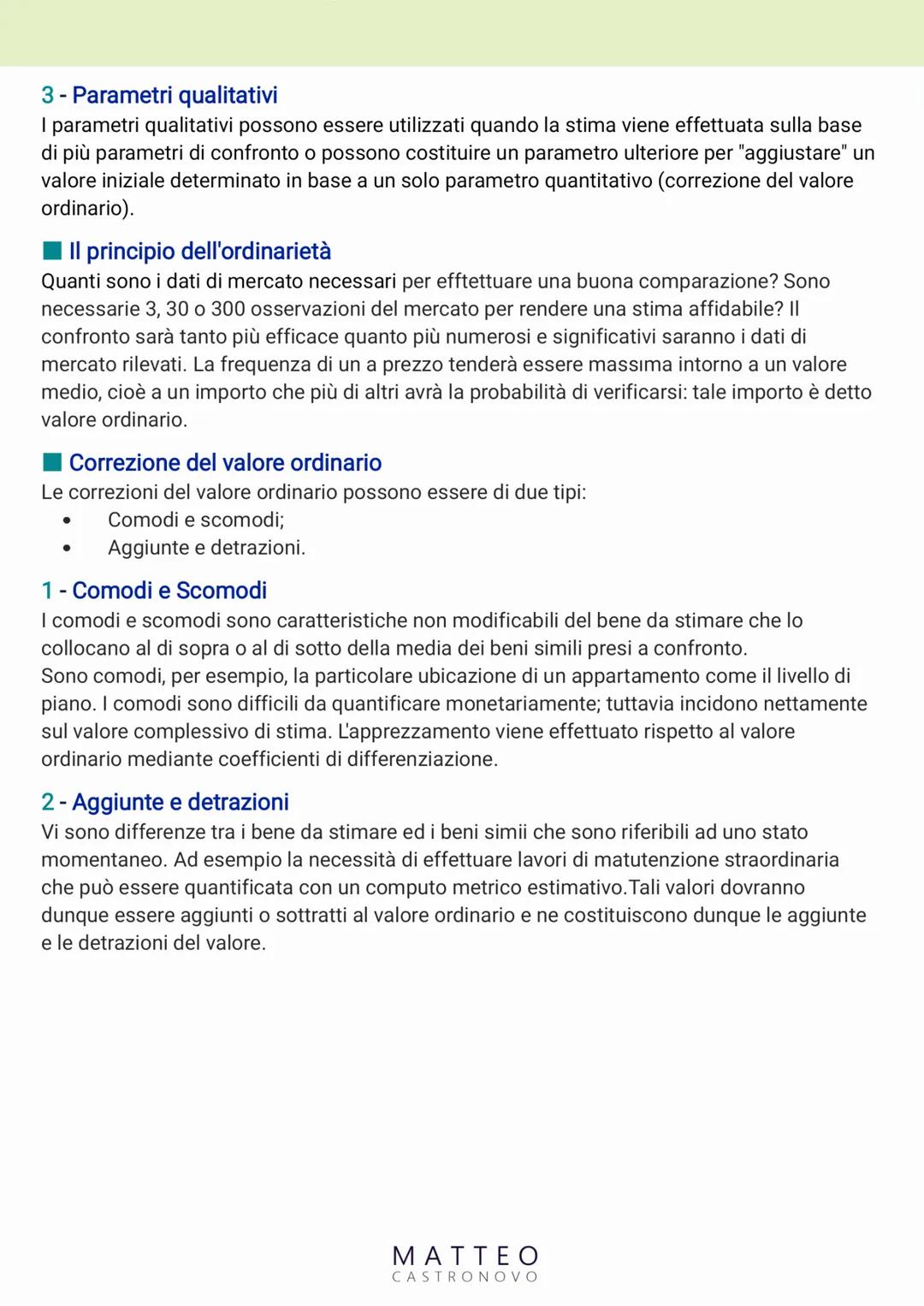 ●
1.0 | CHE COS'È L'ESTIMO
L'estimo è una disciplina, derivata dall'economia, che studia le metodologie ap-
plicabili per la determinazione 