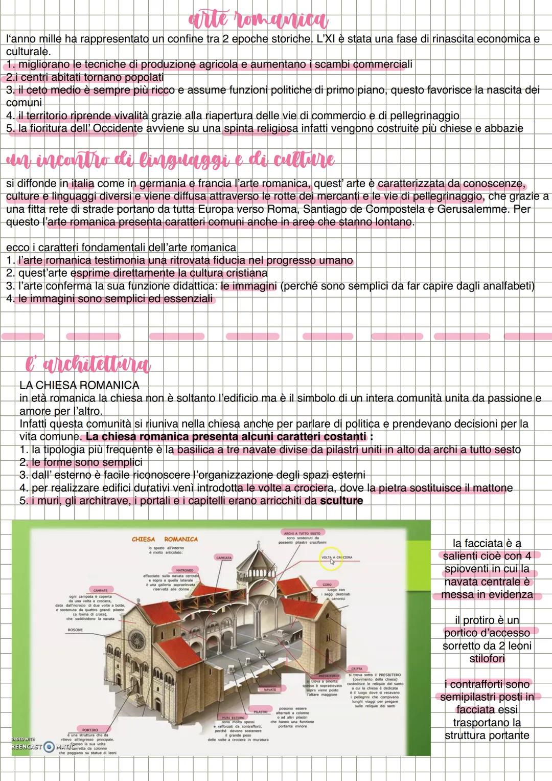 arte romanica
l'anno mille ha rappresentato un confine tra 2 epoche storiche. L'XI è stata una fase di rinascita economica e
culturale.
1. m