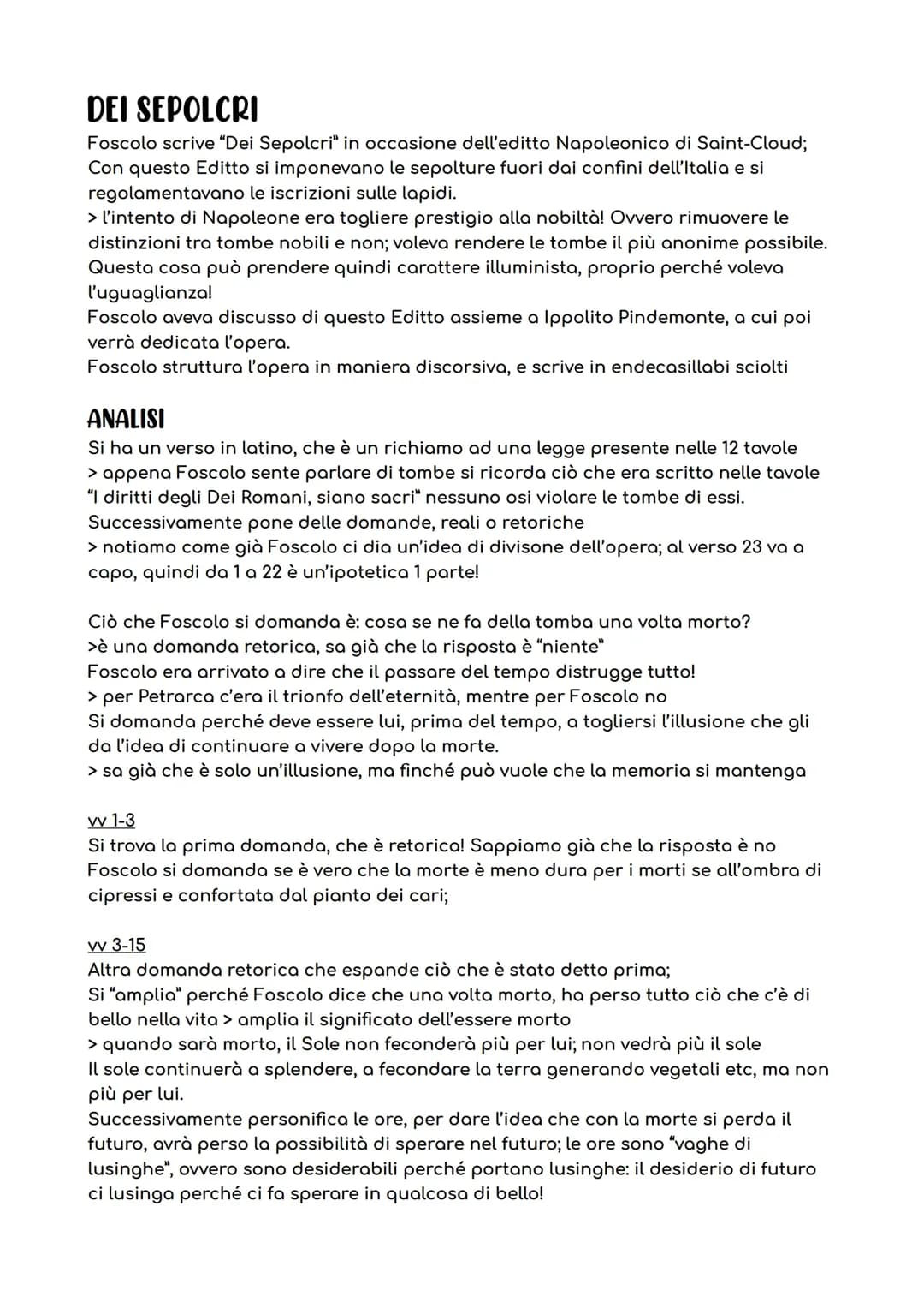analisi "dei sepolcri", Ugo Foscolo